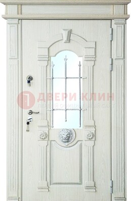 Герметичная входная дверь со стеклом и ковкой с украшением ДСК-64 в Калуге
