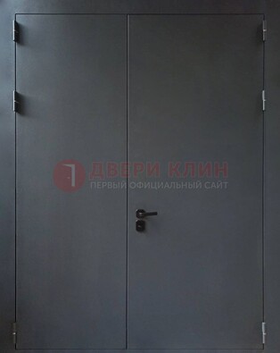 Черная распашная тамбурная дверь Порошок ДТМ-46 в Калуге