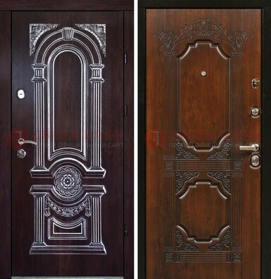 Железная дверь с виноритом в цвете Итальянский орех ДВТ-103 в Калуге