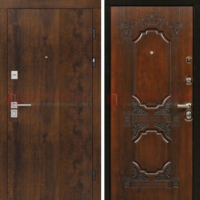 Стальная темная филенчатая дверь с виноритом и белой МДФ ДВТ-139 в Калуге
