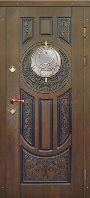 Одностворчатая входная дверь с виноритом и стеклом ДВТ-193 в Калуге