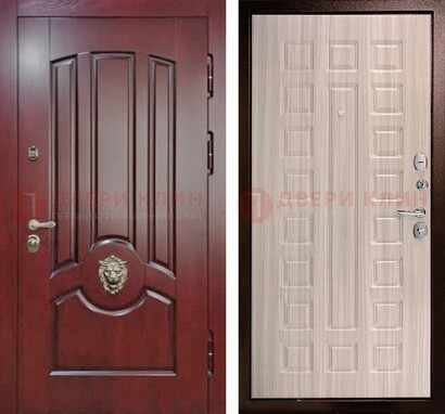 Темно-красная входная дверь с виноритом ДВТ-234 в Курске