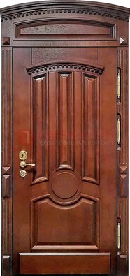 Темная стальная дверь с виноритом и фрамугой ДВТ-238 в Калуге