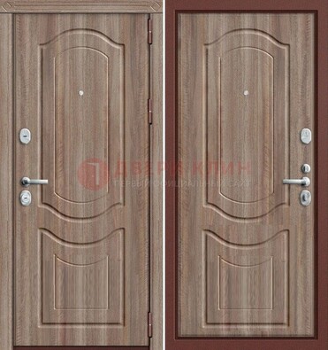 Коричневая металлическая дверь с виноритом ДВТ-26 в Электростали