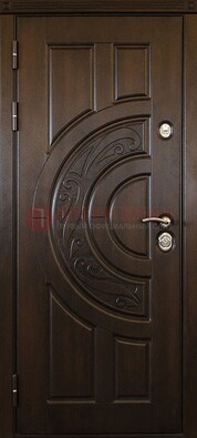Темная стальная дверь с виноритом и рисунком ДВТ-28 в Калуге