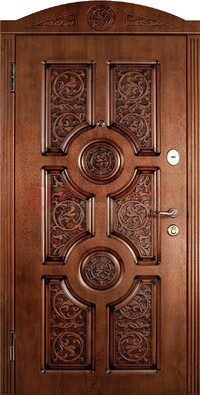 Коричневая входная дверь с виноритом ДВТ-41 в Калуге