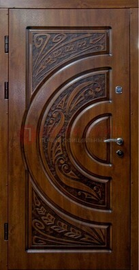 Коричневая металлическая дверь с виноритом ДВТ-42 в Калуге
