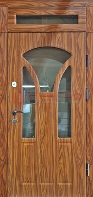 Коричневая классическая входная дверь с виноритом ДВТ-66 в Калуге