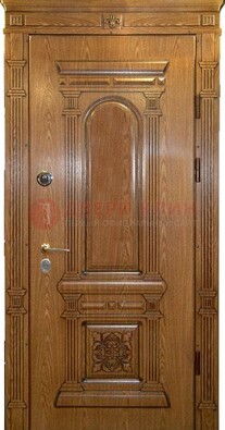 Коричневая железная дверь с виноритом Золотой дуб ДВТ-67 в Калуге