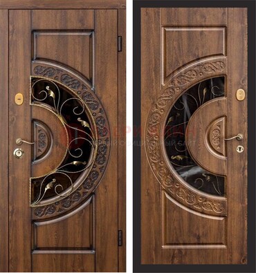 Металлическая дверь с виноритом и панелью Золотой Дуб ДВТ-71 в Калуге