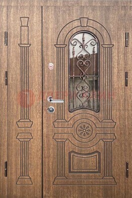 Железная классическая дверь с терморазрывом и рисунком ДВТ-77 в Калуге