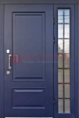 Синяя дверь с виноритом и стеклянными вставками  ДВТ-79 в Калуге