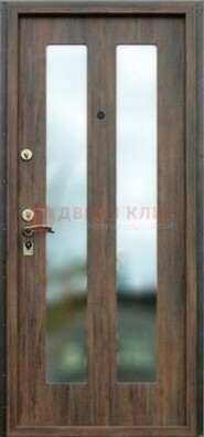 Коричневая железная дверь с зеркалом ДЗ-28 в Калуге