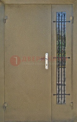 Тамбурная дверь Порошок со стеклом и ковкой ПЛ-20 в Калуге